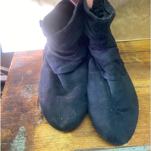 Rampage Brie black flat pullon bow booties women’s 8 m - Picture 2 of 6